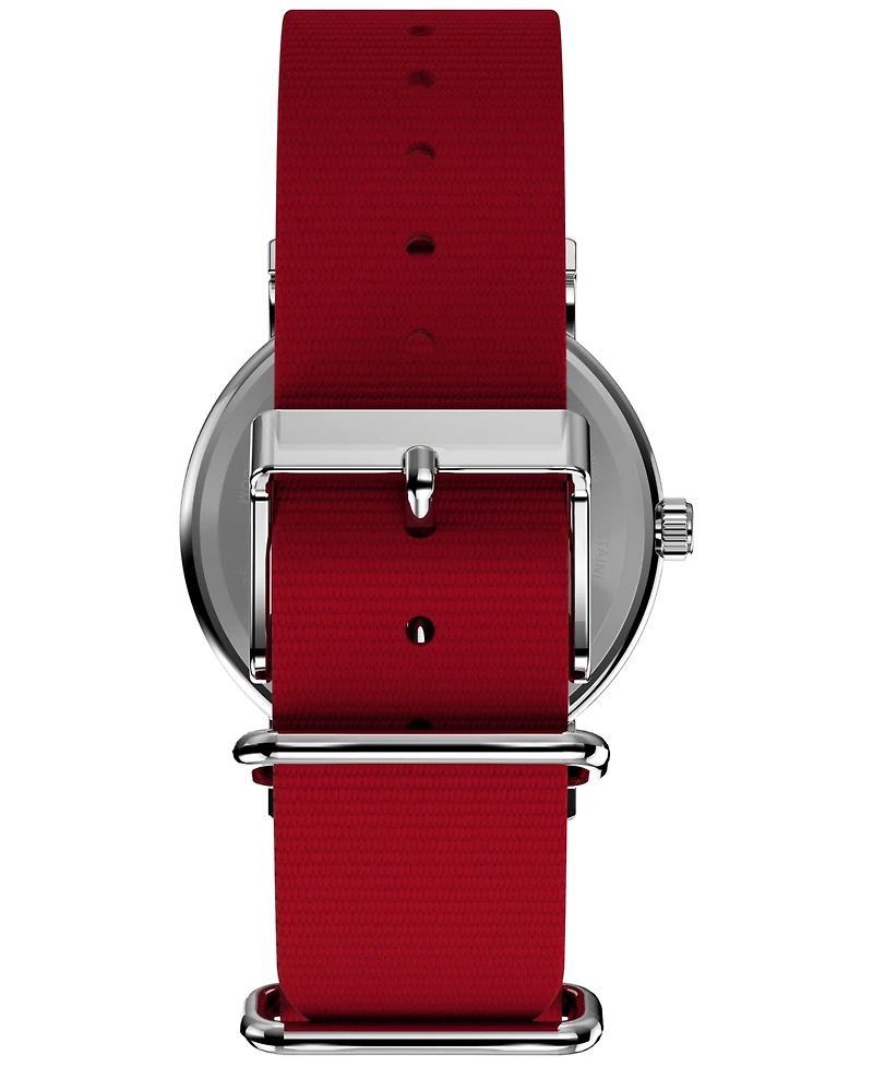 Timex Unisex Quartz Analog Red Fabric Watch, 38mm