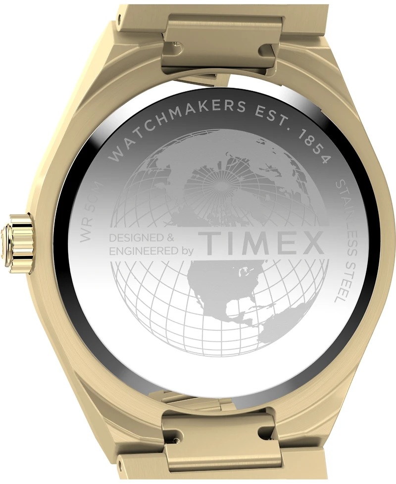 Timex Men's Quartz Analog Gold-Tone Stainless Steel Watch, 39mm