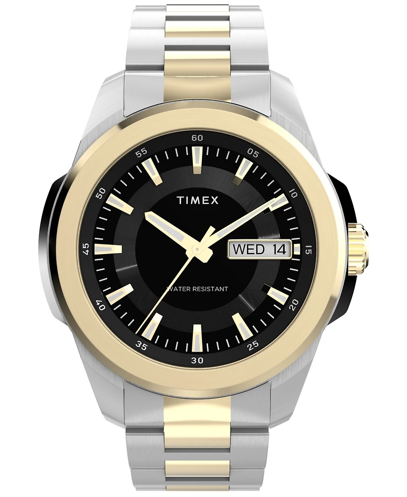 Timex Men's Quartz Analog Two-Tone Stainless Steel Watch, 45mm