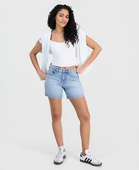 Celebrity Pink Juniors' High-Rise Denim Bermuda Shorts