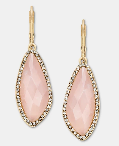 lonna & lilly Gold-Tone Stone Pave Halo Drop Earrings