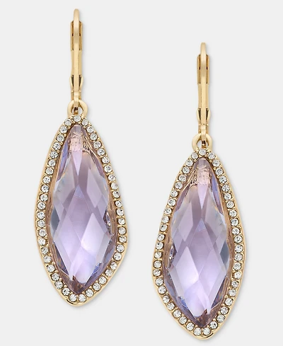 lonna & lilly Gold-Tone Stone & Pave Halo Drop Earrings