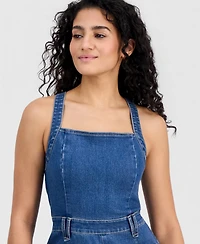 Tinseltown Juniors' Square-Neck Sleeveless Jumpsuit
