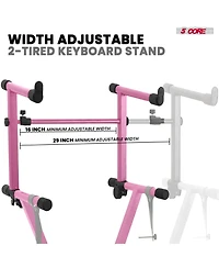 5 Core 2 Tier Keyboard Stand Combo Heavy Duty Adjustable Piano Stand with Extension Arm
