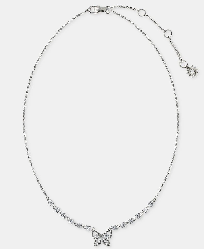 Marchesa Cubic Zirconia Butterfly Pendant Necklace, 16" + 3" extender