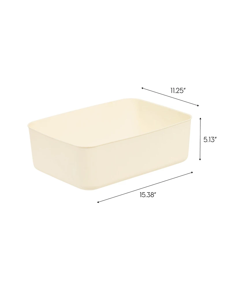 Iris Usa Nestable storage Organizer Bin, Medium, Pack of 4