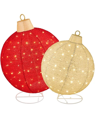 Best Choice Products 2pc Lighted Pop-Up Christmas Ornaments Outdoor Holiday Decoration w/ 220 Led Lights