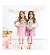 Sweet Wink Little and Big Girls Hanukkah Doodle Long Sleeve Shirt