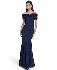 Eliza J Petite Off-The-Shoulder Long Dress