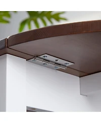 Homcom 55" Wood Kitchen Table, Drop Leaf Tables for Small Spaces