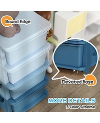 Qaba 30" 4 Tier Kids Storage Unit Dresser Tower,