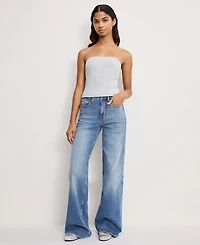 Good American Women's Skate Wide Leg Ankle Jeans