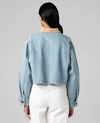 Blank Nyc Women's Crop Denim Zip Front Barn Jacket