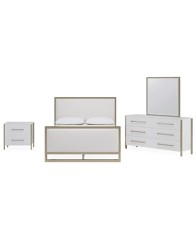 Furniture Emila 3-Pc. Cal. King Bed Set Upholstered Cal. King Bed, 2-Drawer Nightstand and Dresser
