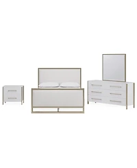 Furniture Emila 3-Pc. Cal. King Bed Set Upholstered Cal. King Bed, 2-Drawer Nightstand and Dresser