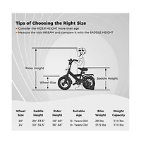 Hongge 24 Inch Kids Mountain Bicycle for Ages 8