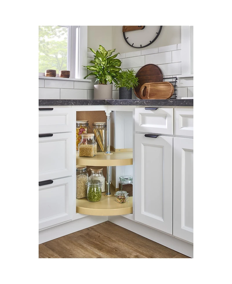 Rev-a-Shelf 24'' Lazy Susan Pie-Cut Polymer 2-Shelf, Almond, 6942-24-15-52