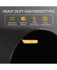 BalanceFrom High-Density Home Gym Equipment Mat, 1/4-Inch Pvc Protective Floor Mat for Treadmills, Exercise Bikes, and Fitness Machines, 6' x 4'