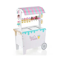 Hongge Kids Ice Cream Cart Playset with Display Rack and Accessories