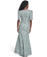 Jessica Howard Women's V-Neck Bow Detail Faux Wrap Gown