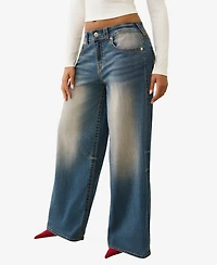 True Religion Women's Jessie Super Baggy Big T Flap Jeans