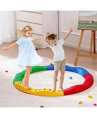 Hongge Kids Montessori Balance Beam Set with Non Slip Stepping Boards and Storage Bag