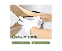 52-inch Modern White 3-Blade Ceiling Fan with Remote Control and Supporting Mobile Device Connection