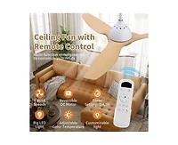 Sofucor 52-inch Modern White 3-Blade Ceiling Fan with Led Light and Remote Control