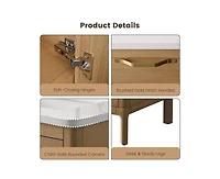 Casainc 60" Double Bathroom Vanity with Carrara Engineered Stone Top, Ceramic Sink and Soft-Close Drawers