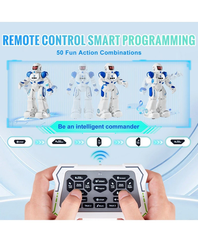 Mecale Rc Robot Toy for Kids, Gesture Sensing Programmable Smart Robot, Interactive Walking Singing Dancing Gift for Ages 3–12