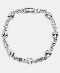 Givenchy Silver Tone Crystal Drama Open Flex Bracelet