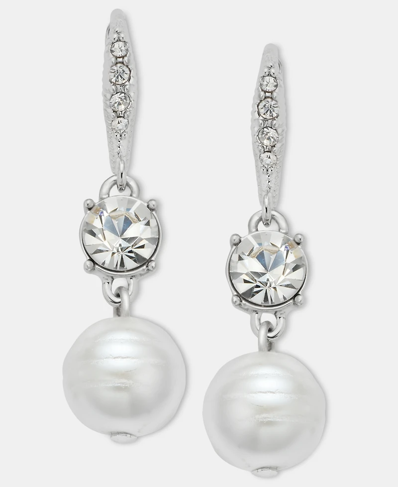 Givenchy Crystal & Imitation Pearl Double Drop Earrings