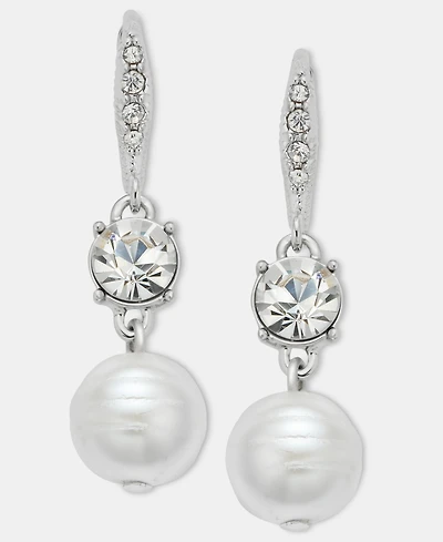 Givenchy Crystal & Imitation Pearl Double Drop Earrings