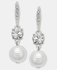 Givenchy Crystal & Imitation Pearl Double Drop Earrings