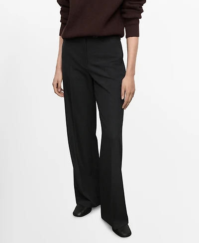 Mango Women's Belt Straight-Fit Pants