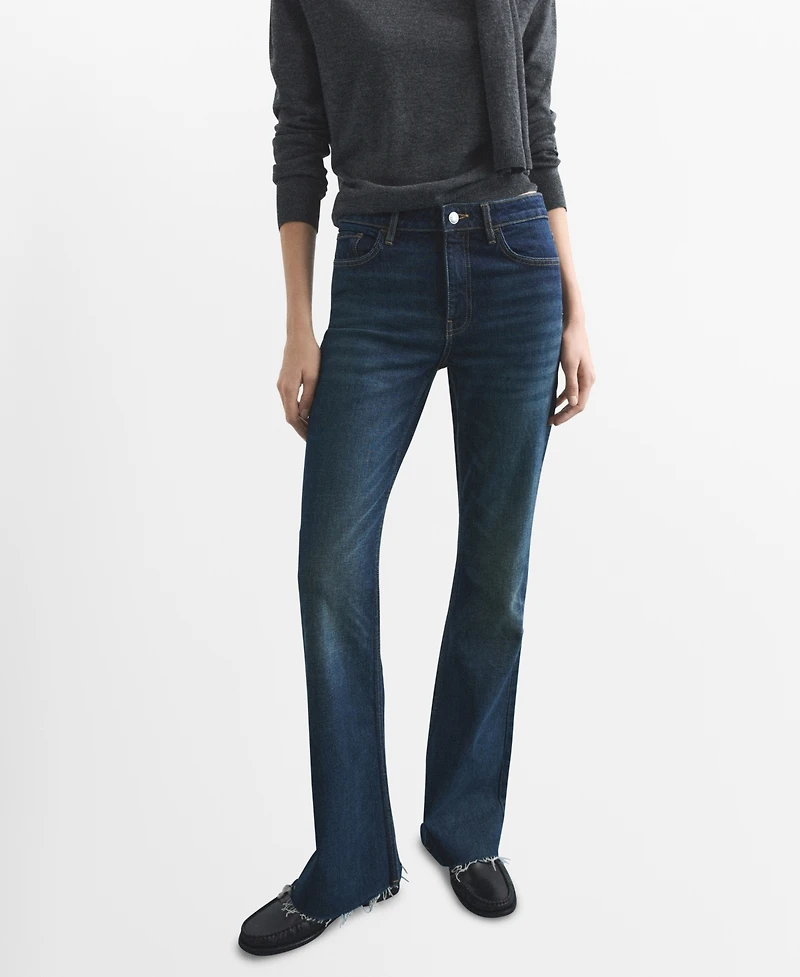 Mango Women's Fiona Flared Mid-Rise Jeans