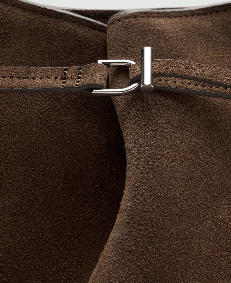 Mango Women's Suede Bucket Bag