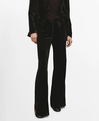 Mango Women's Velvet Suit Pants