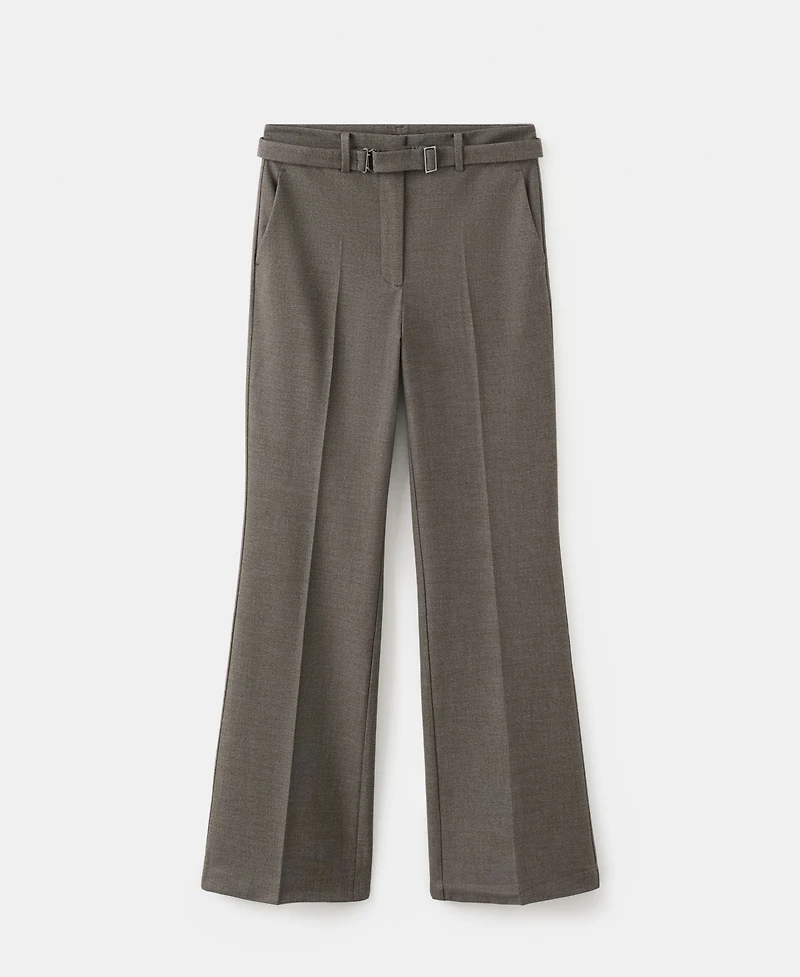 Mango Women's Belt Straight-Fit Pants