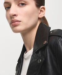 Mango Women's Leather Biker Jacket