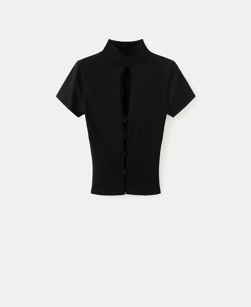 Mango Women's Cut-Out Perkins-Neck Sweater