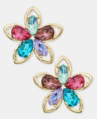 Karl Lagerfeld Paris Multicolor Crystal Flower Stud Earrings