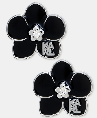 Karl Lagerfeld Paris Glass Stone Orchid Stud Earrings