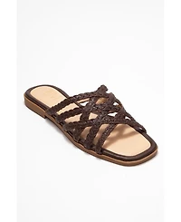 Forever & Always Shoes Alisha Leather Slide Sandal (Women)