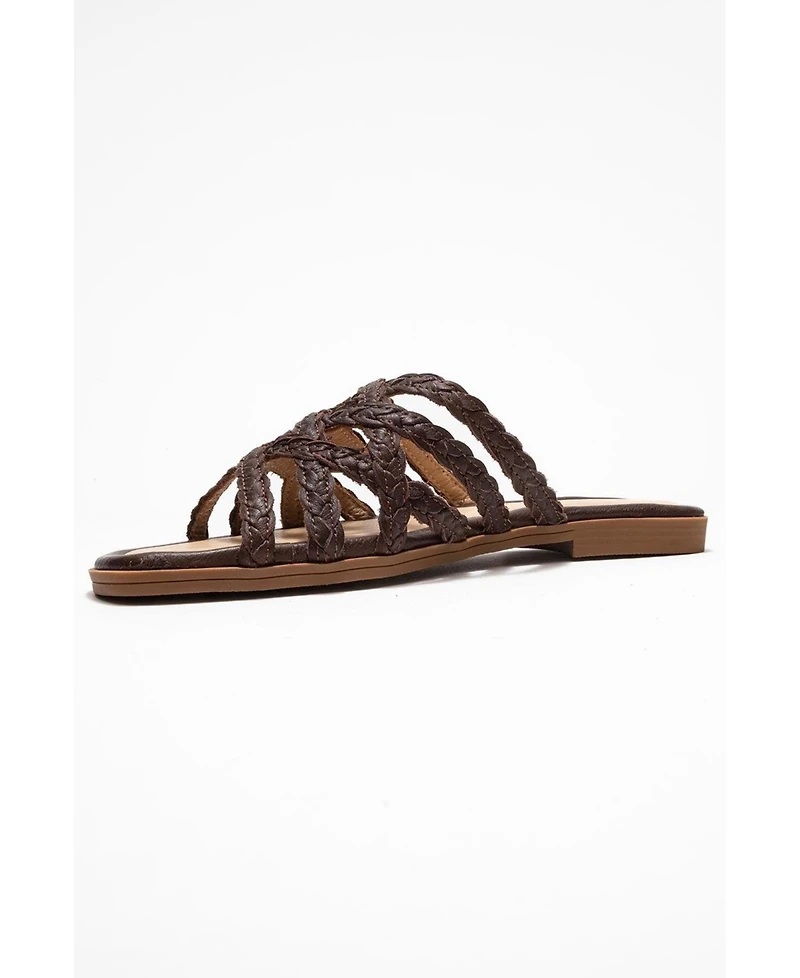 Forever & Always Shoes Alisha Leather Slide Sandal (Women)