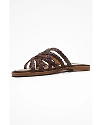 Forever & Always Shoes Alisha Leather Slide Sandal (Women)