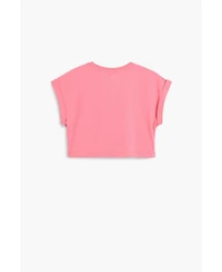 Desigual Girls Girls's Strawberry sequin cropped T-shirt