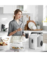 Cowsar Nugget Ice Makers Countertop, Pellet Ice Maker Machine with Soft Chewable Ice, 34lbs/Day, Pebble Ice Maker Countertop with Self-Cleaning