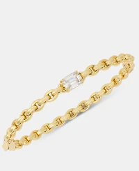 Lauren Ralph Lauren Gold-Tone Cubic Zirconia Chain Bangle Bracelet