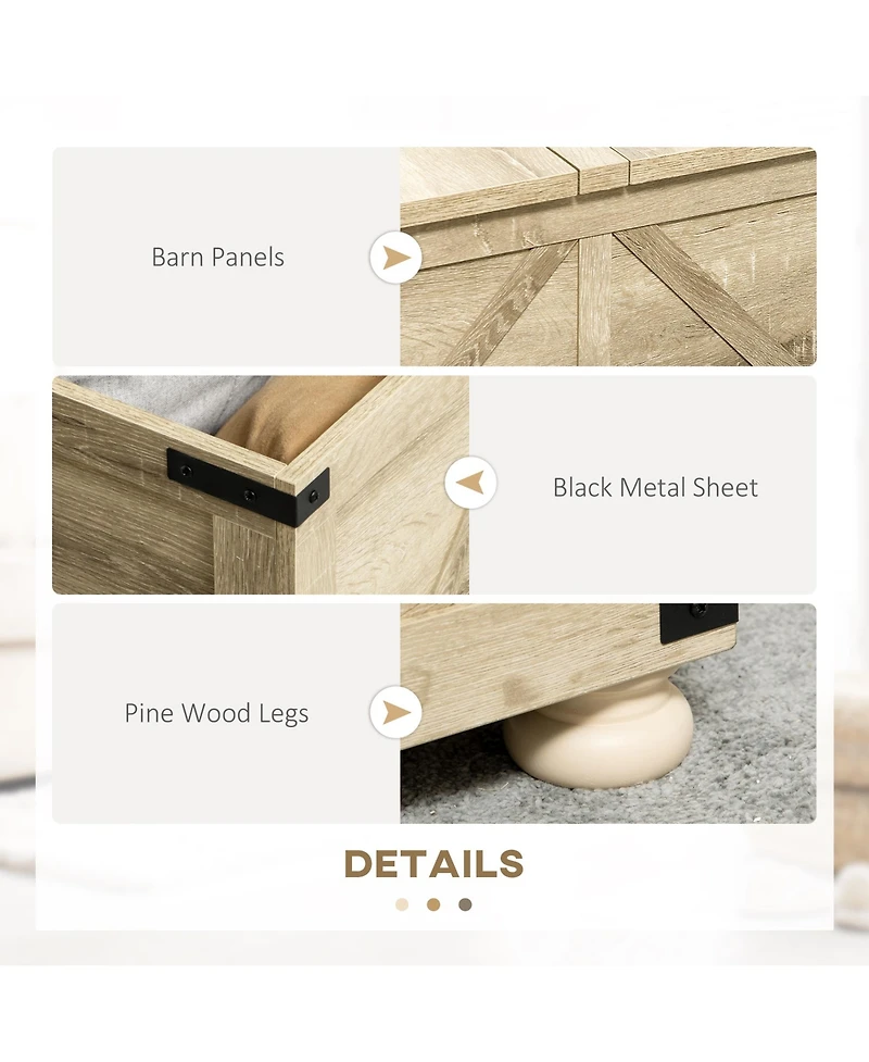 Homcom Farmhouse Table with Storage, Large Square Table,